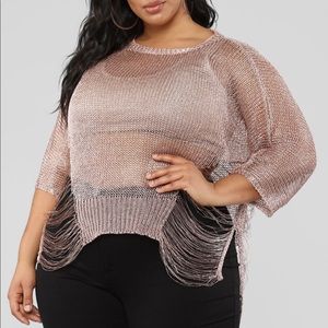 Rose Gold Distressed Sweater